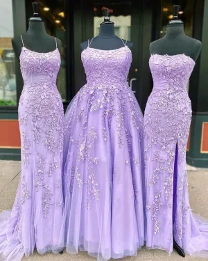 2025 lavender lace long prom dresses formal dresses