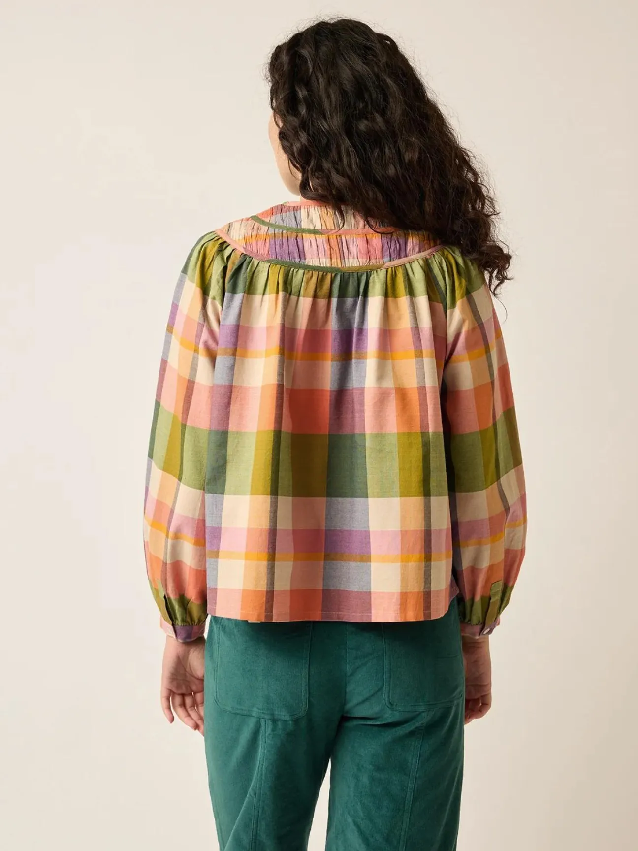 AW24 Maris Piped Blouse Spice Check