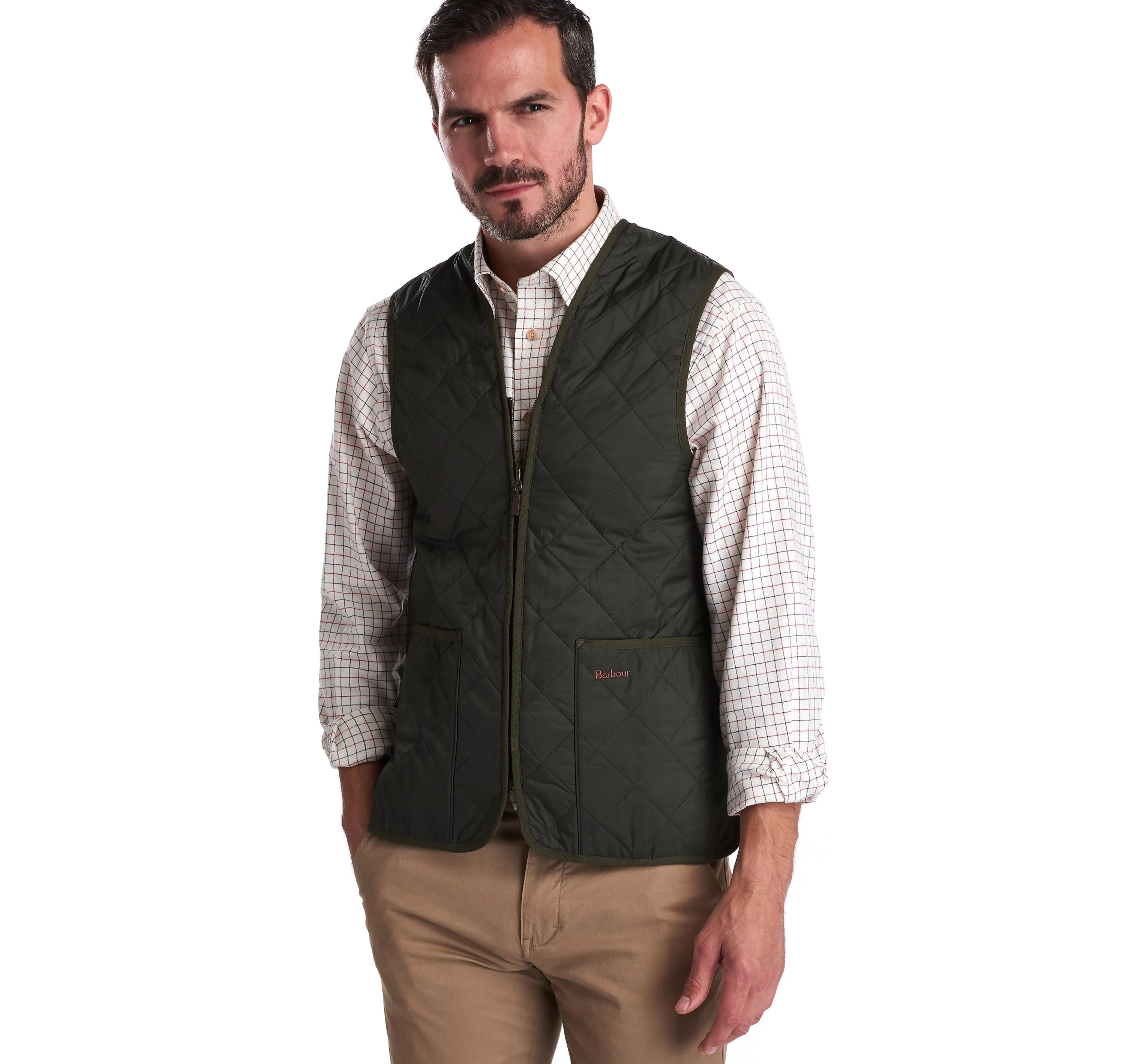 Barbour Olive Quilted Waistcoat/ZIP-IN Liner