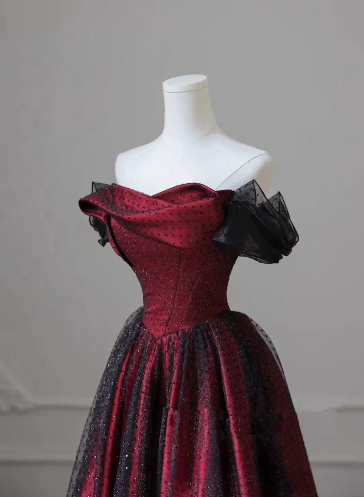 Black and Red Long Prom Dress Formal Evening Gown