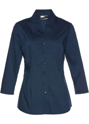 Blouse with stand-up collar Bpc Selection, blue