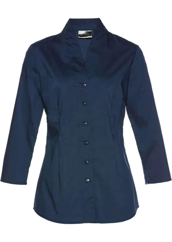 Blouse with stand-up collar Bpc Selection, blue