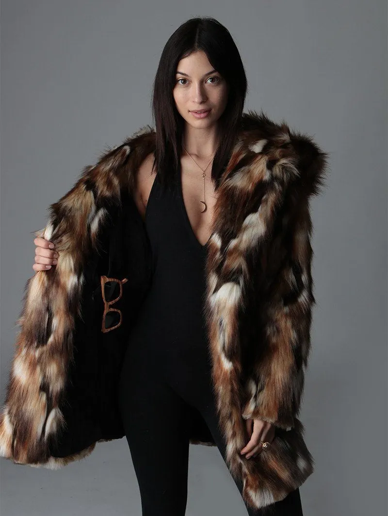 Brown Rabbit Faux Fur Coat SpiritHood