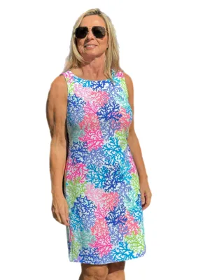 Classic Shift Dress with UPF50  Bright Corals