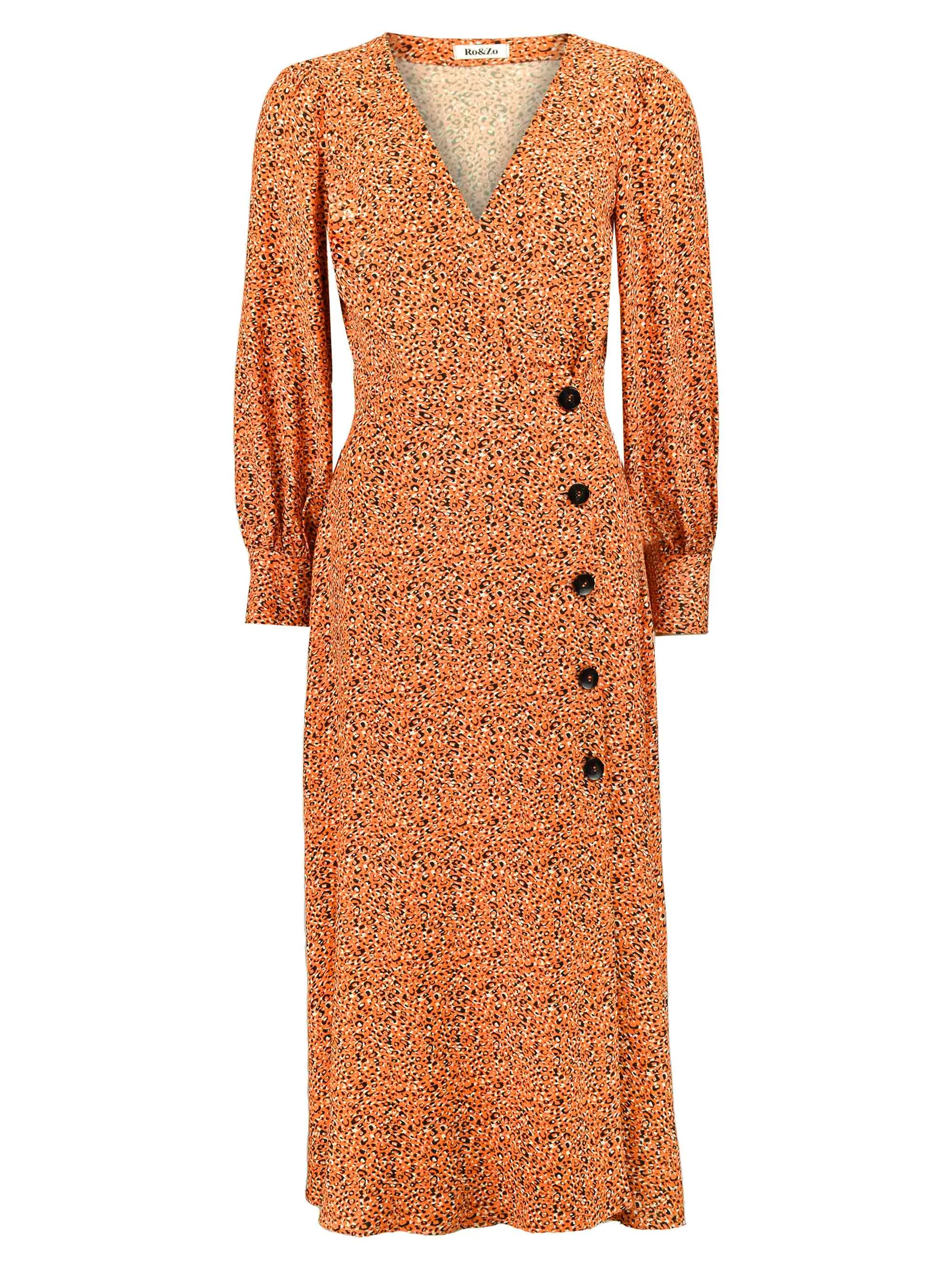 Dotty Print Button Wrap Dress