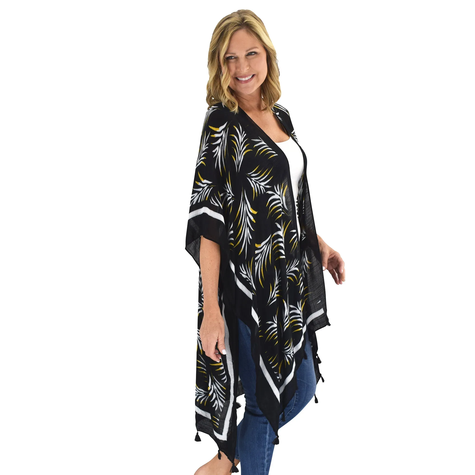 Emma Viscose Kimono with Tassels