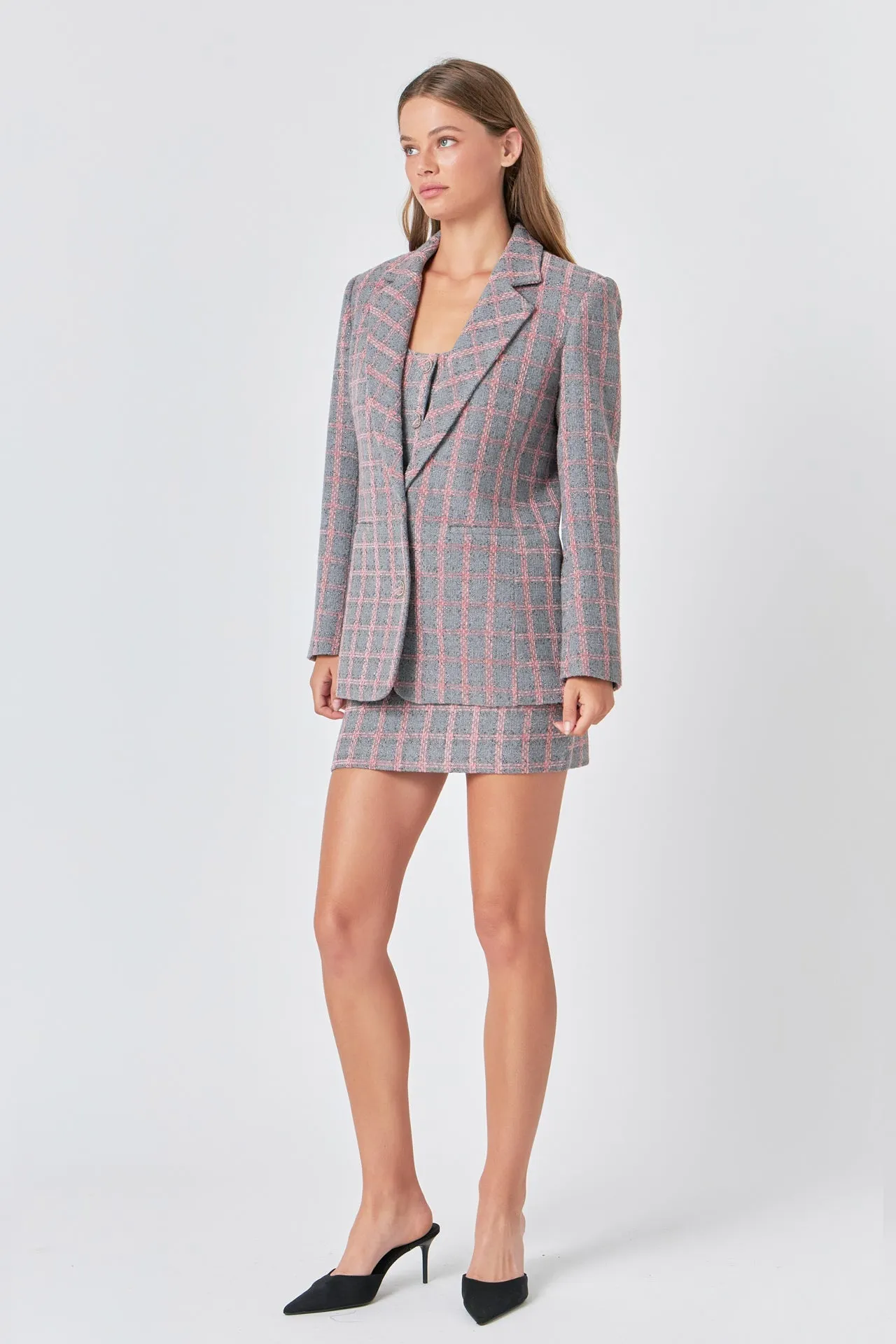 Endless Rose - Tweed Single Breast Blazer