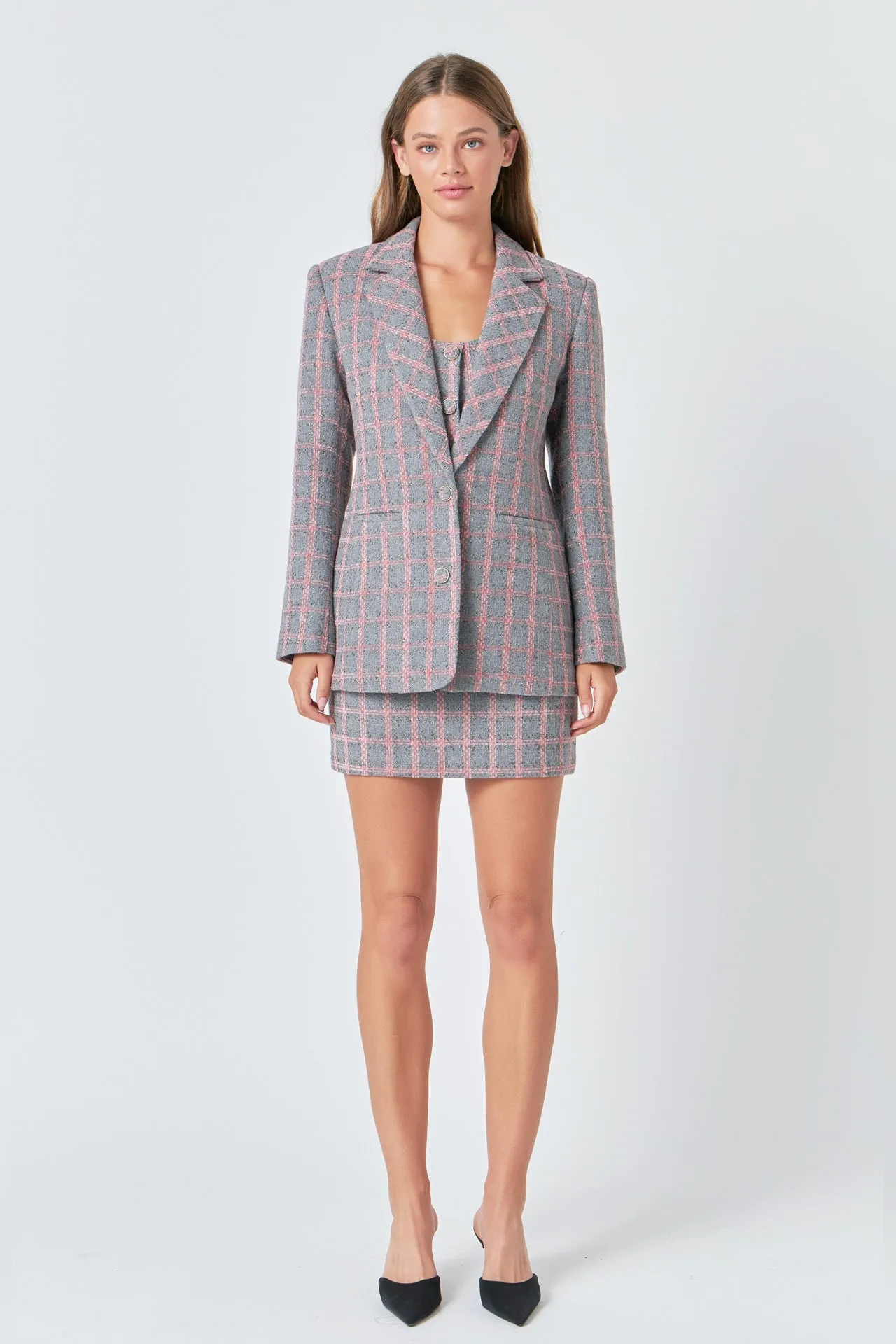 Endless Rose - Tweed Single Breast Blazer