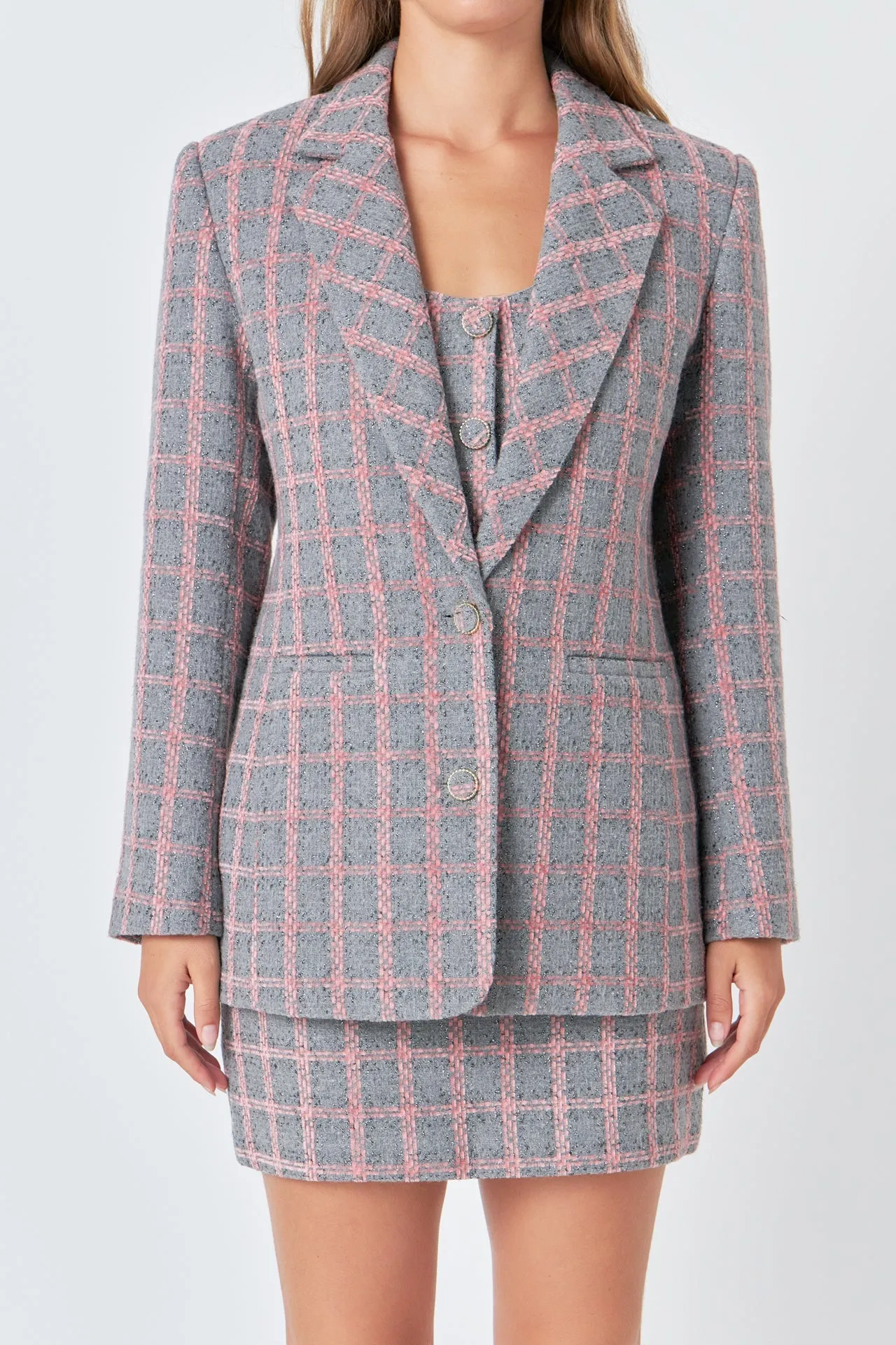 Endless Rose - Tweed Single Breast Blazer