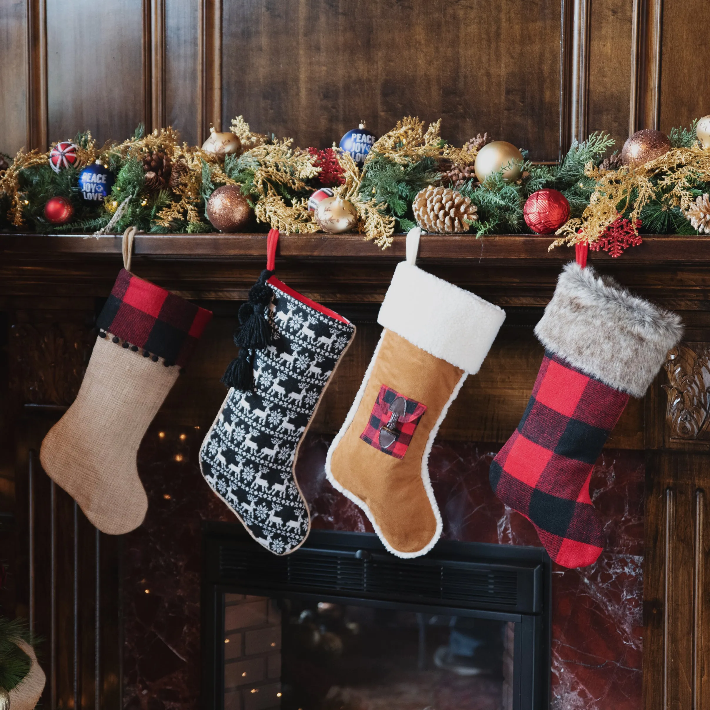 Faux Shearling Stocking With Gift Card Pocket