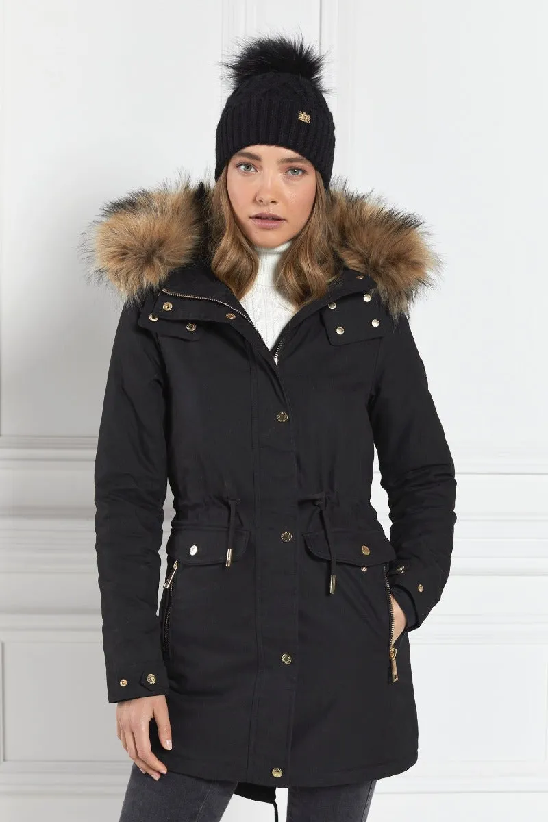 Holland Cooper Montana Ladies Parka Jacket in Black