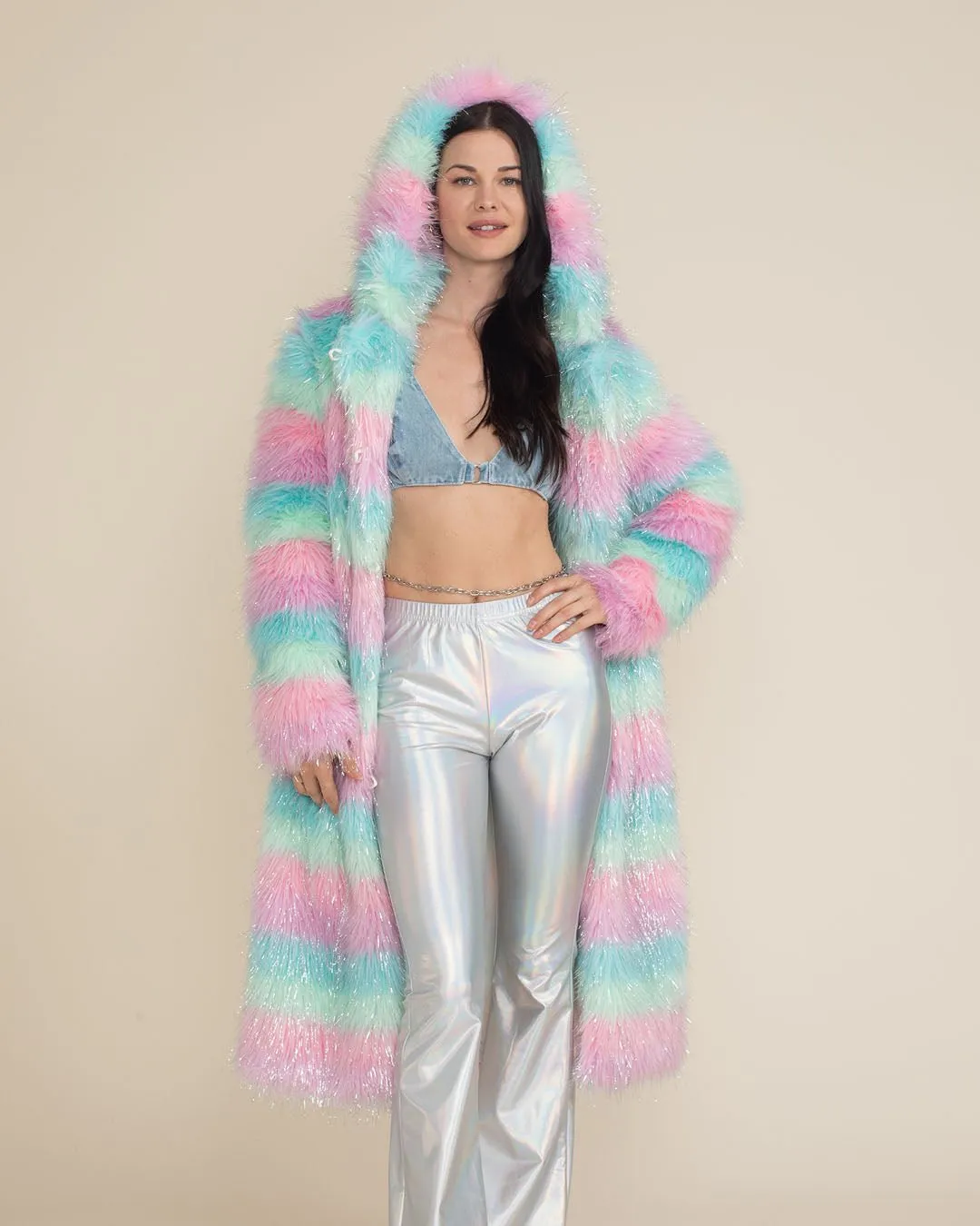 Hooded Women's Long Faux Fur Coat | Doll Party