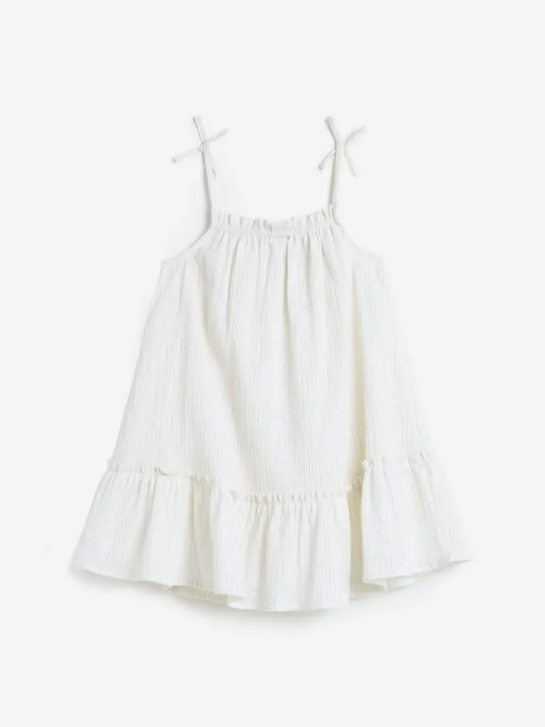 HOP Kids Off White Shimmering Phoebe Dress