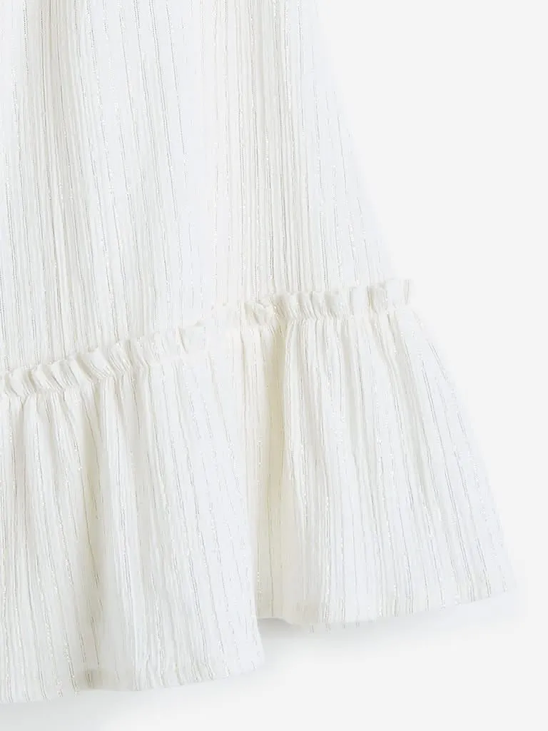 HOP Kids Off White Shimmering Phoebe Dress