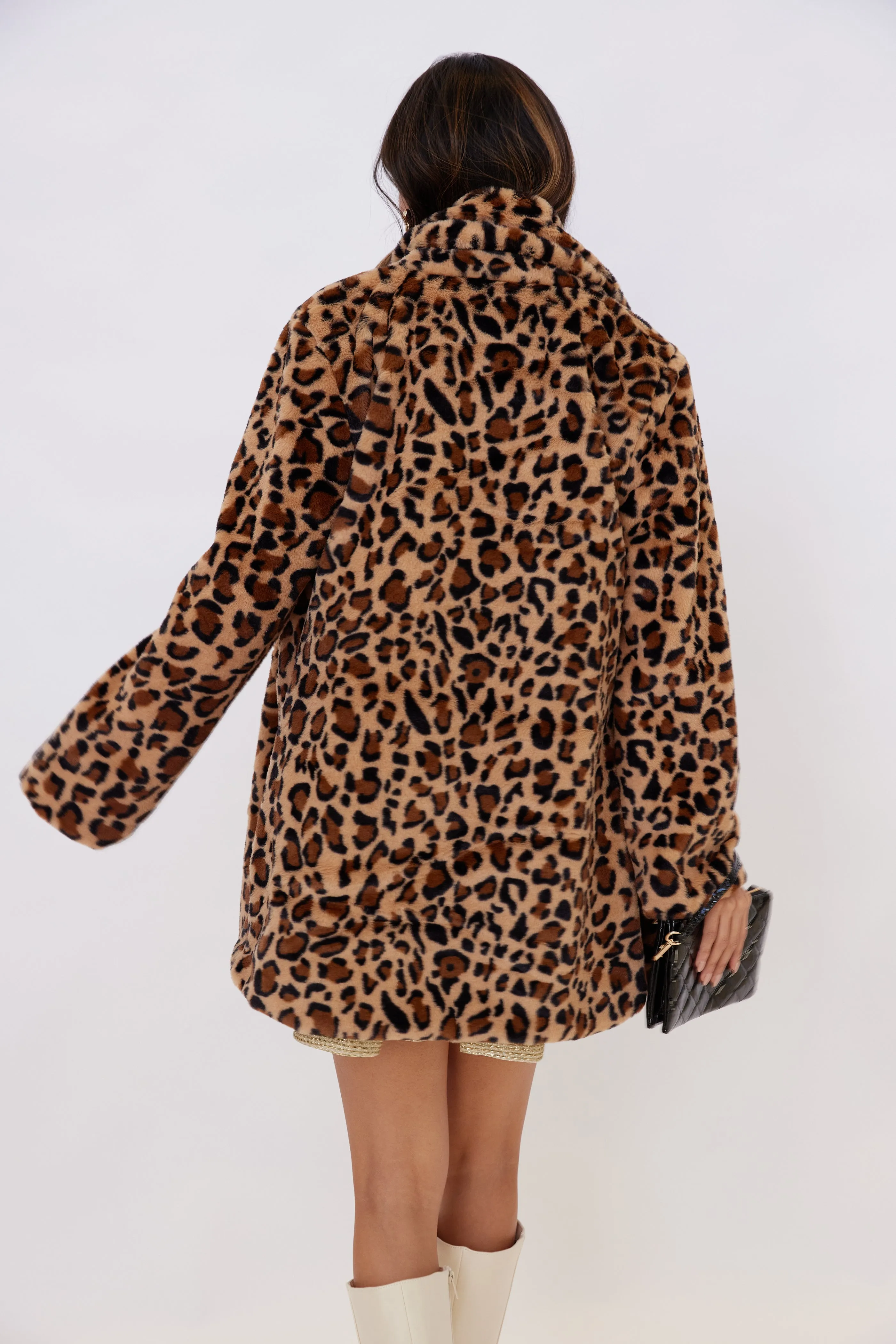 Kendall Faux Fur Cheetah Long Coat