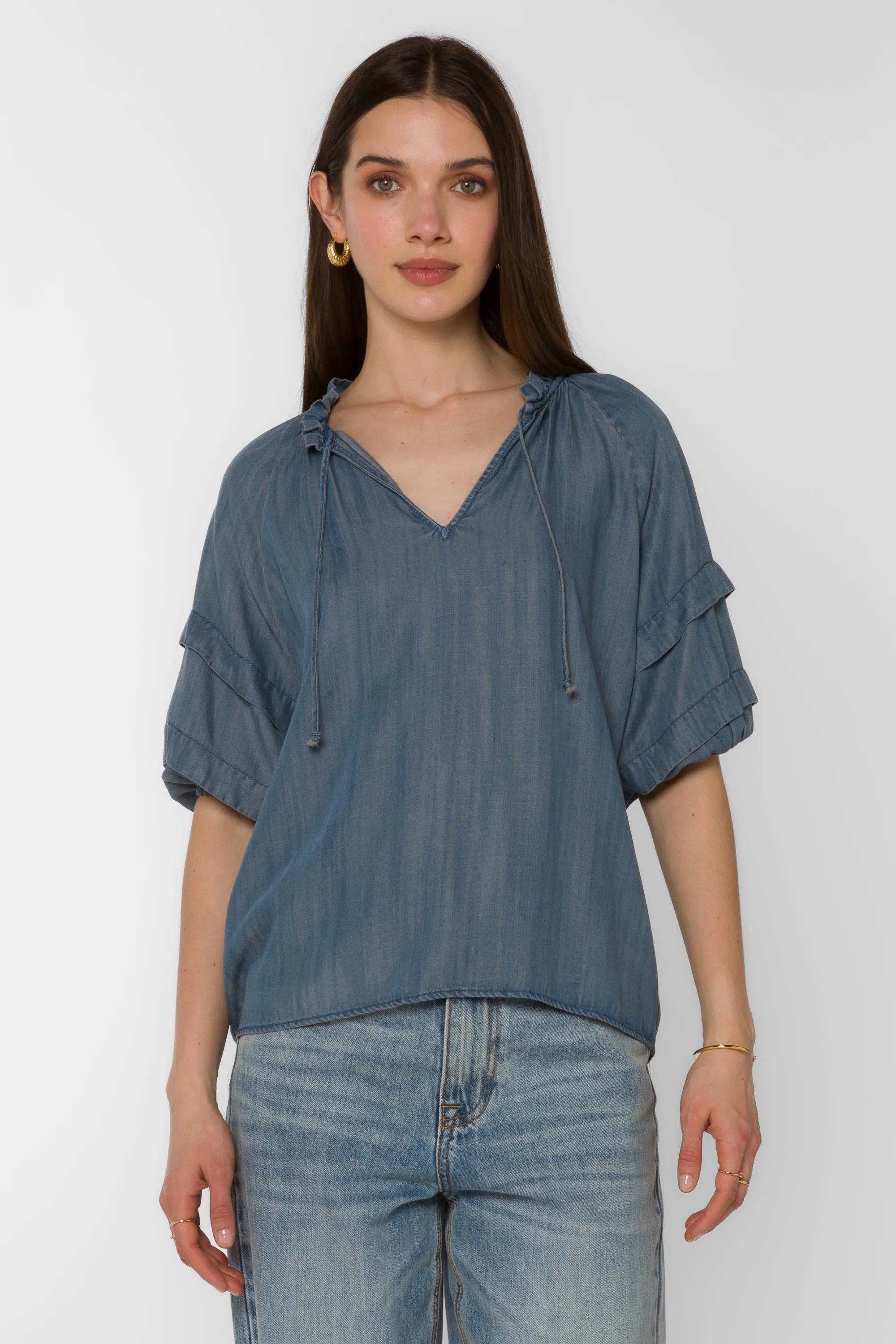 Kenna Malibu Blue Blouse