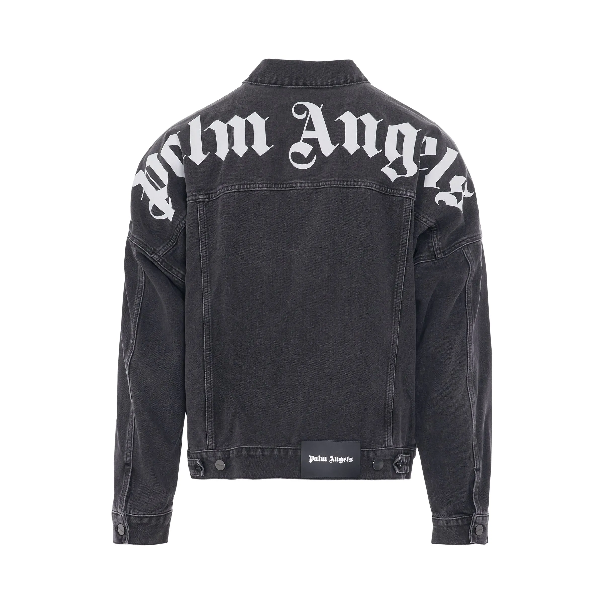 Logo Over Denim Jacket in Black/White