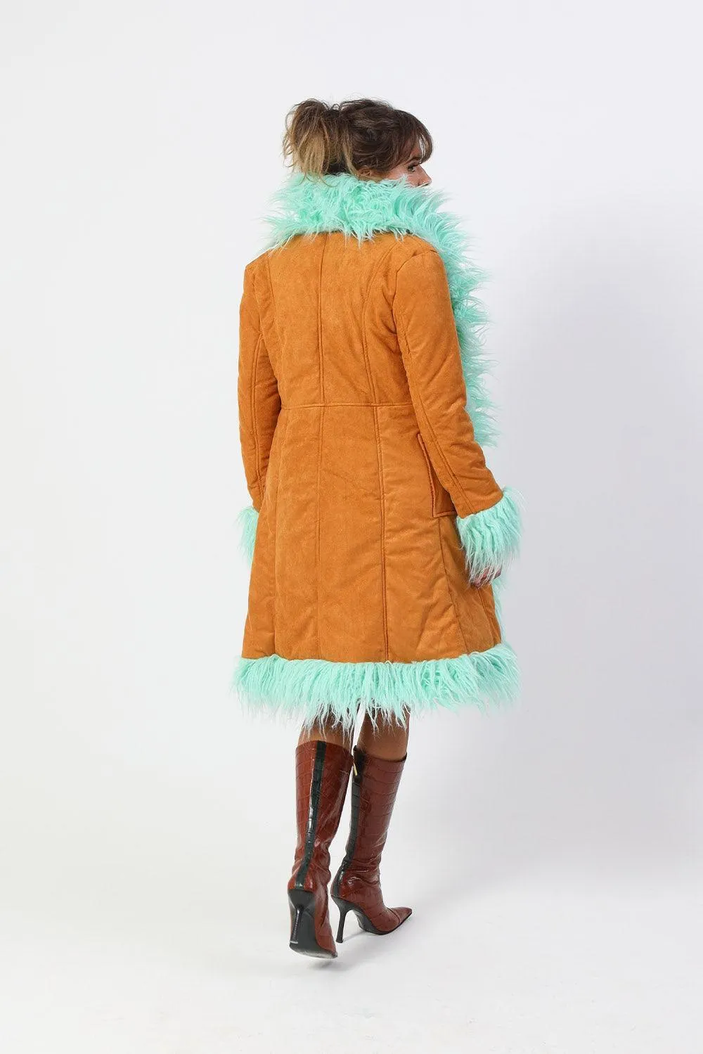 Lola Faux Suede Fur Luxury Long Line Coat