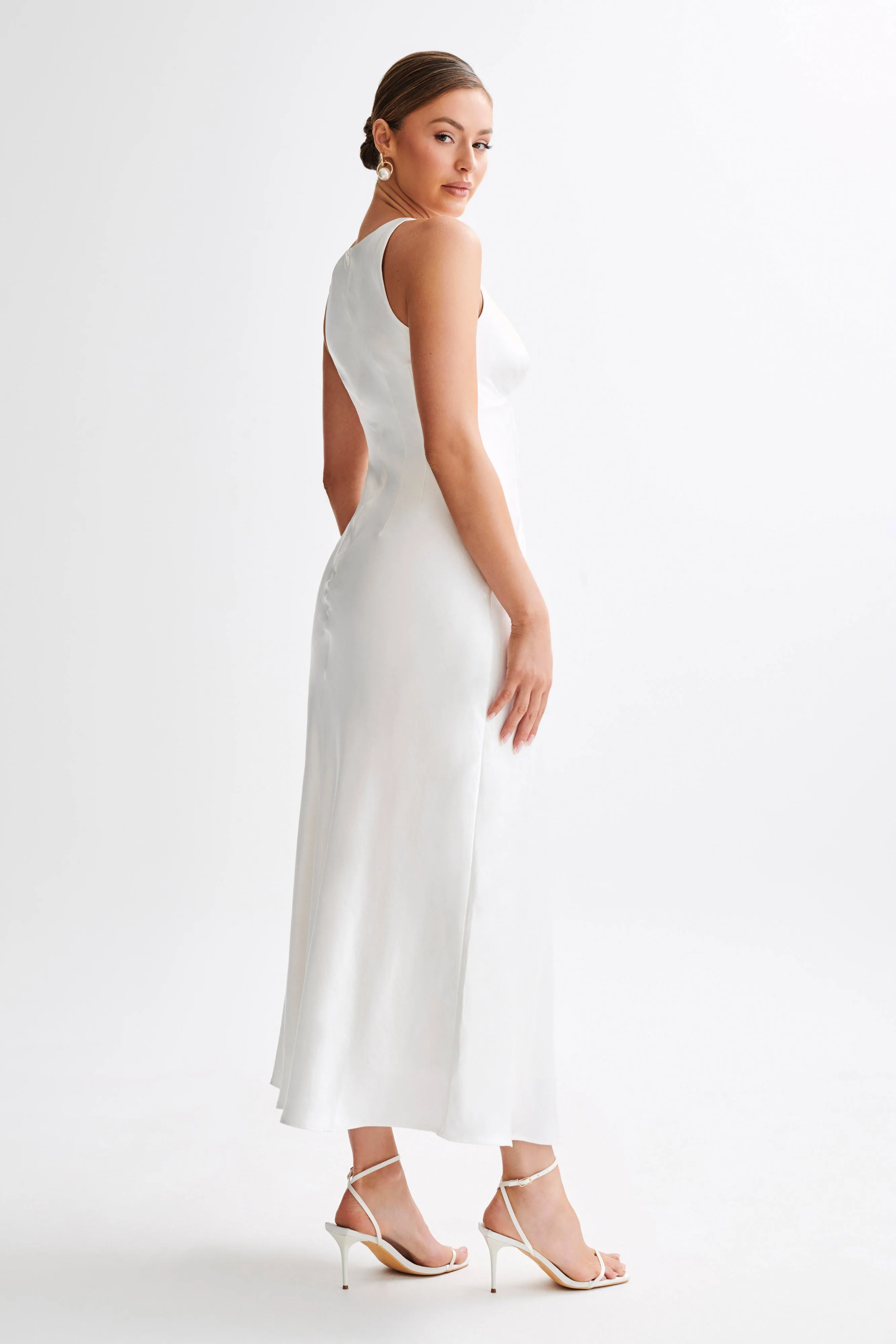 Meghan Satin Maxi Dress - Ivory