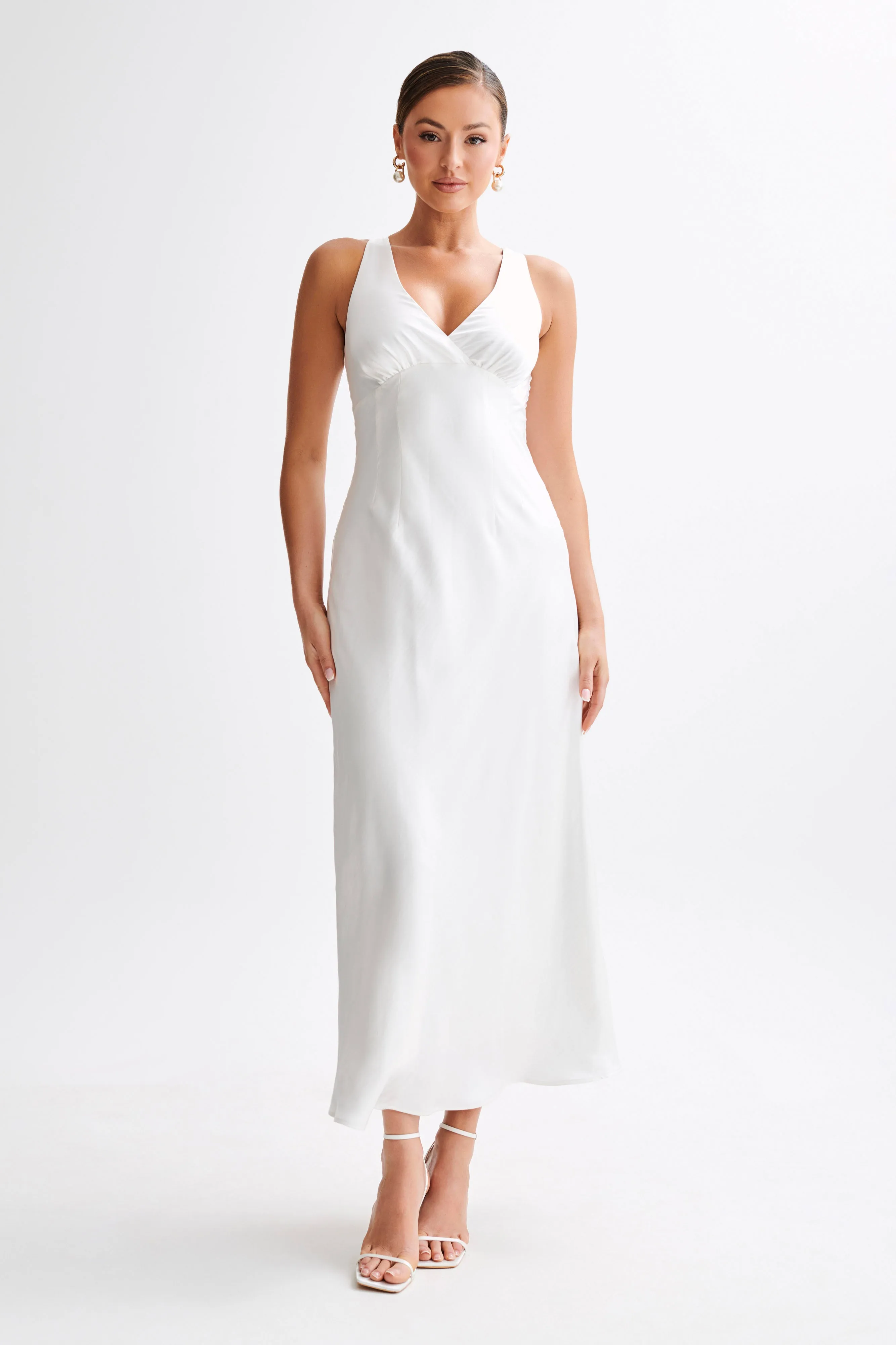 Meghan Satin Maxi Dress - Ivory