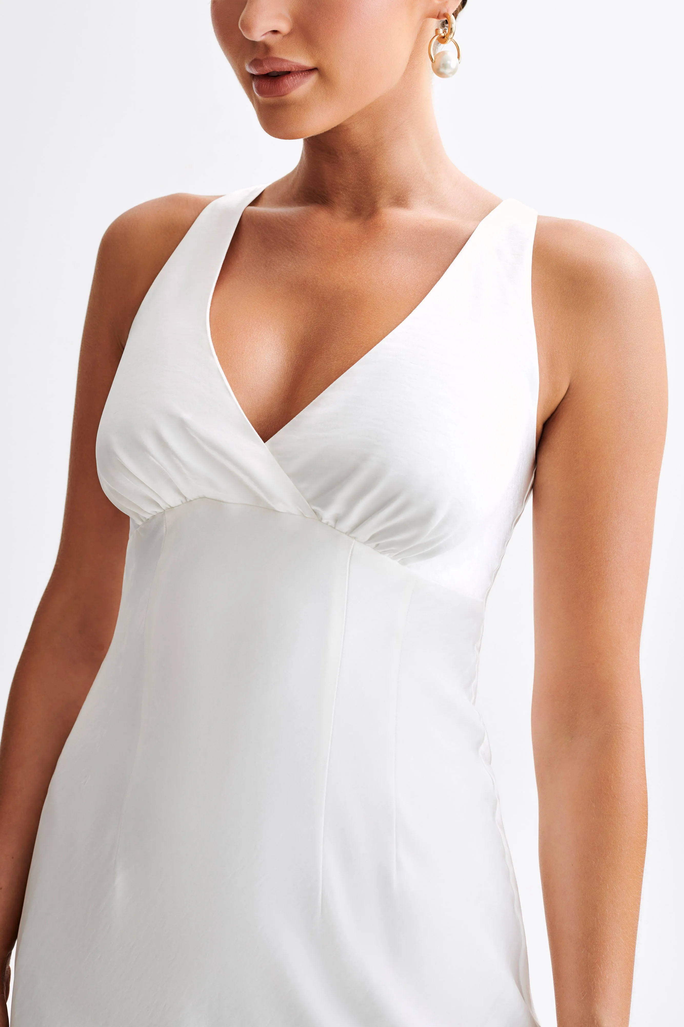 Meghan Satin Maxi Dress - Ivory