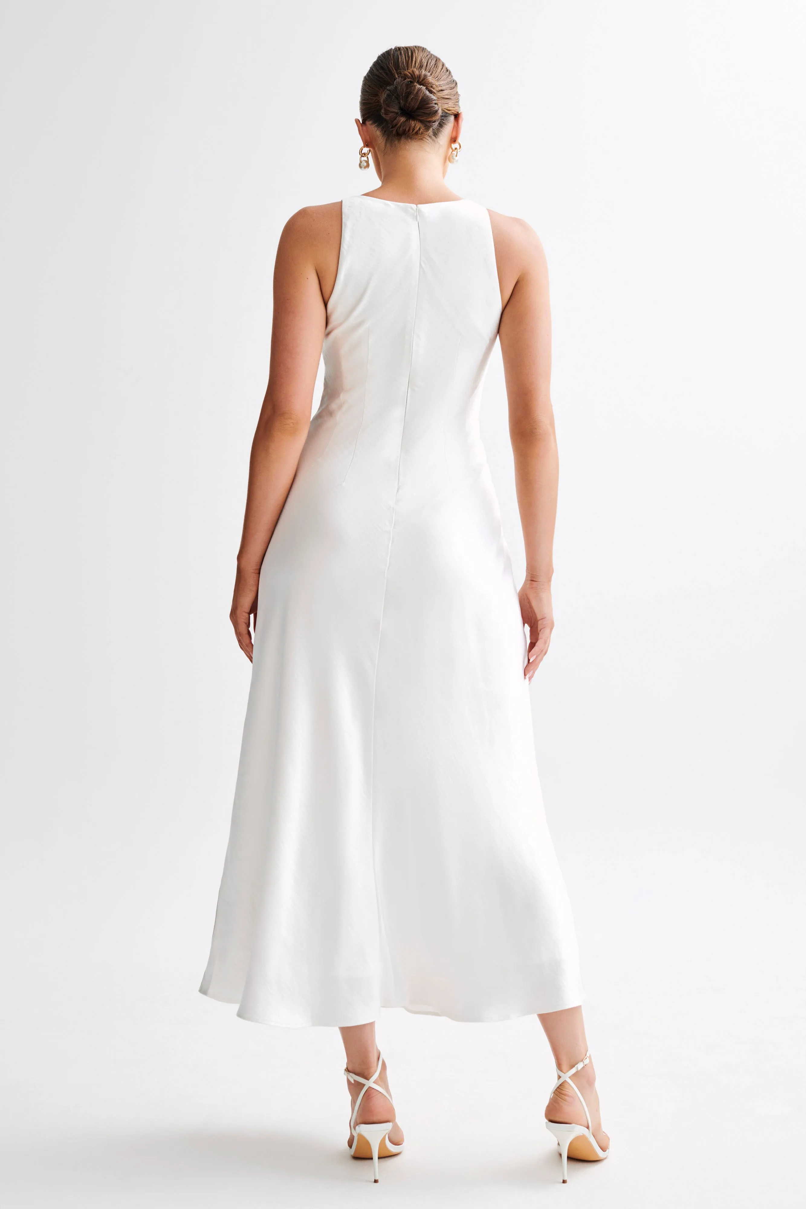 Meghan Satin Maxi Dress - Ivory