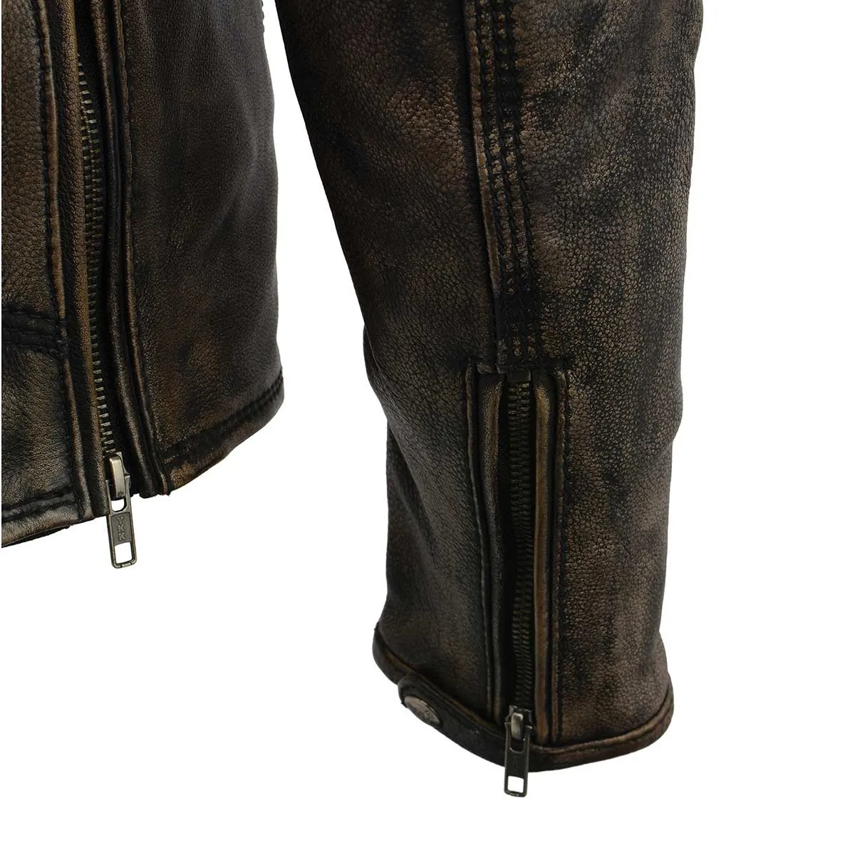 Milwaukee Leather MLM1515 Men's Classic Beltless Distressed Brown