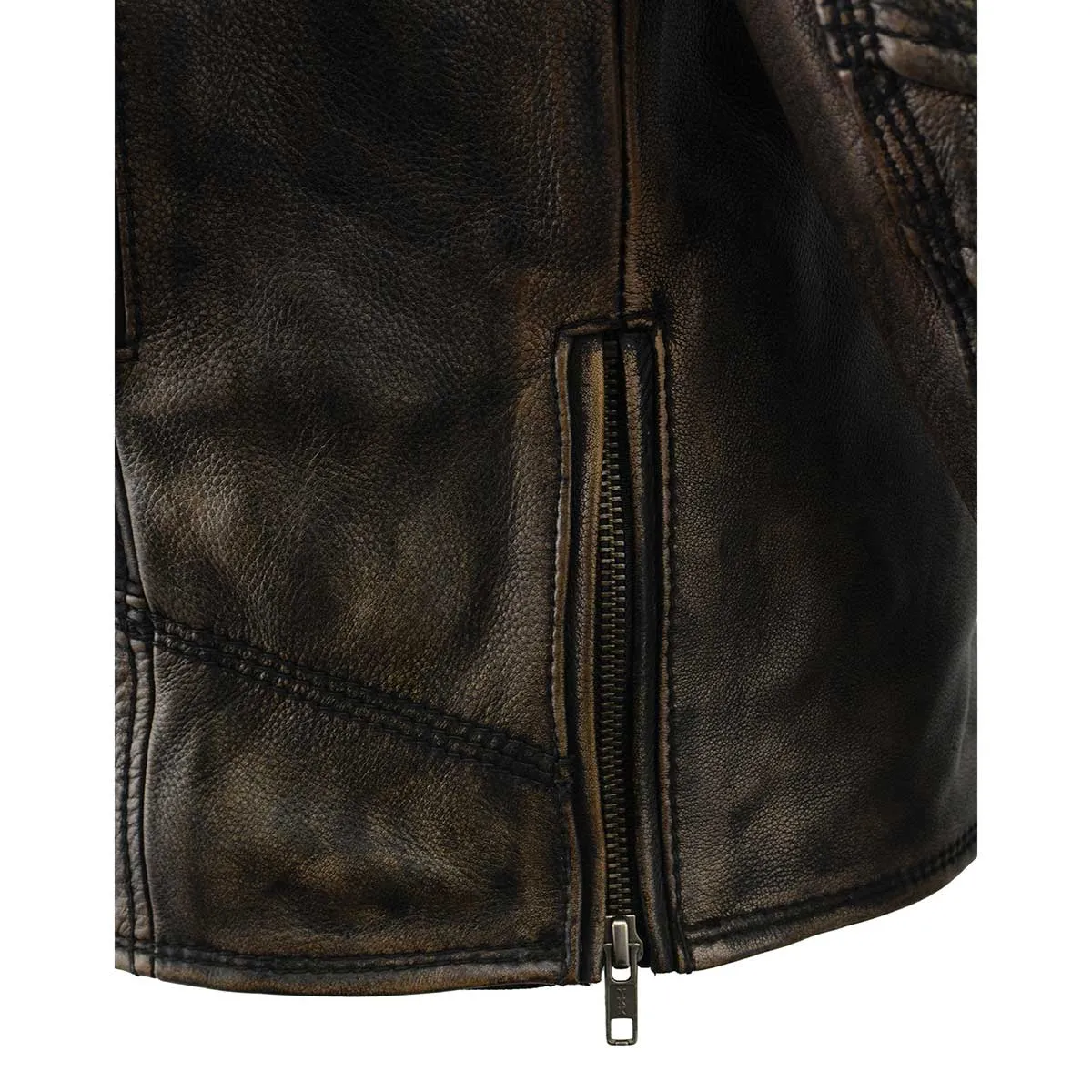 Milwaukee Leather MLM1515 Men's Classic Beltless Distressed Brown