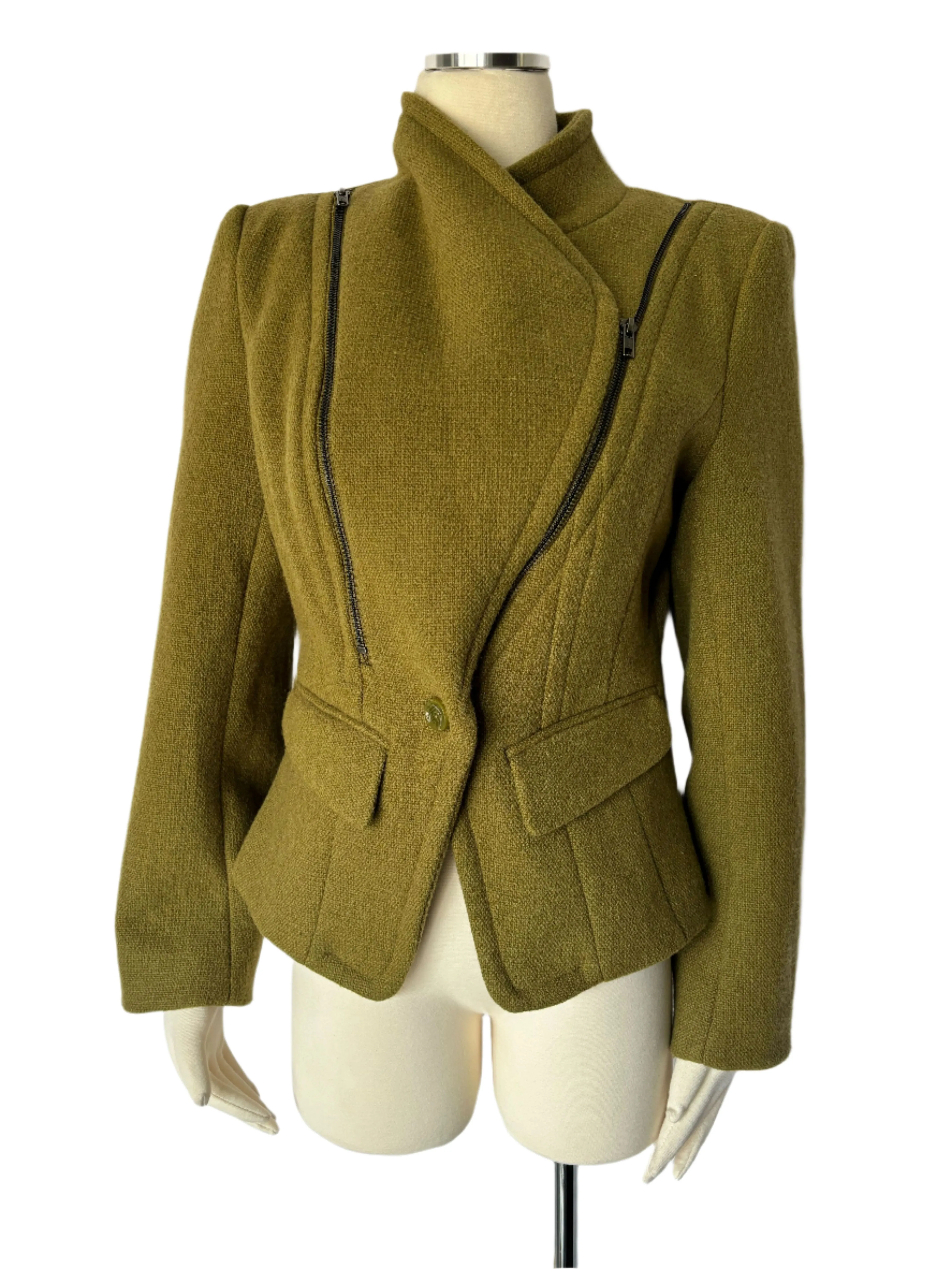 Modern Olive Green Jacket By Pink Martini