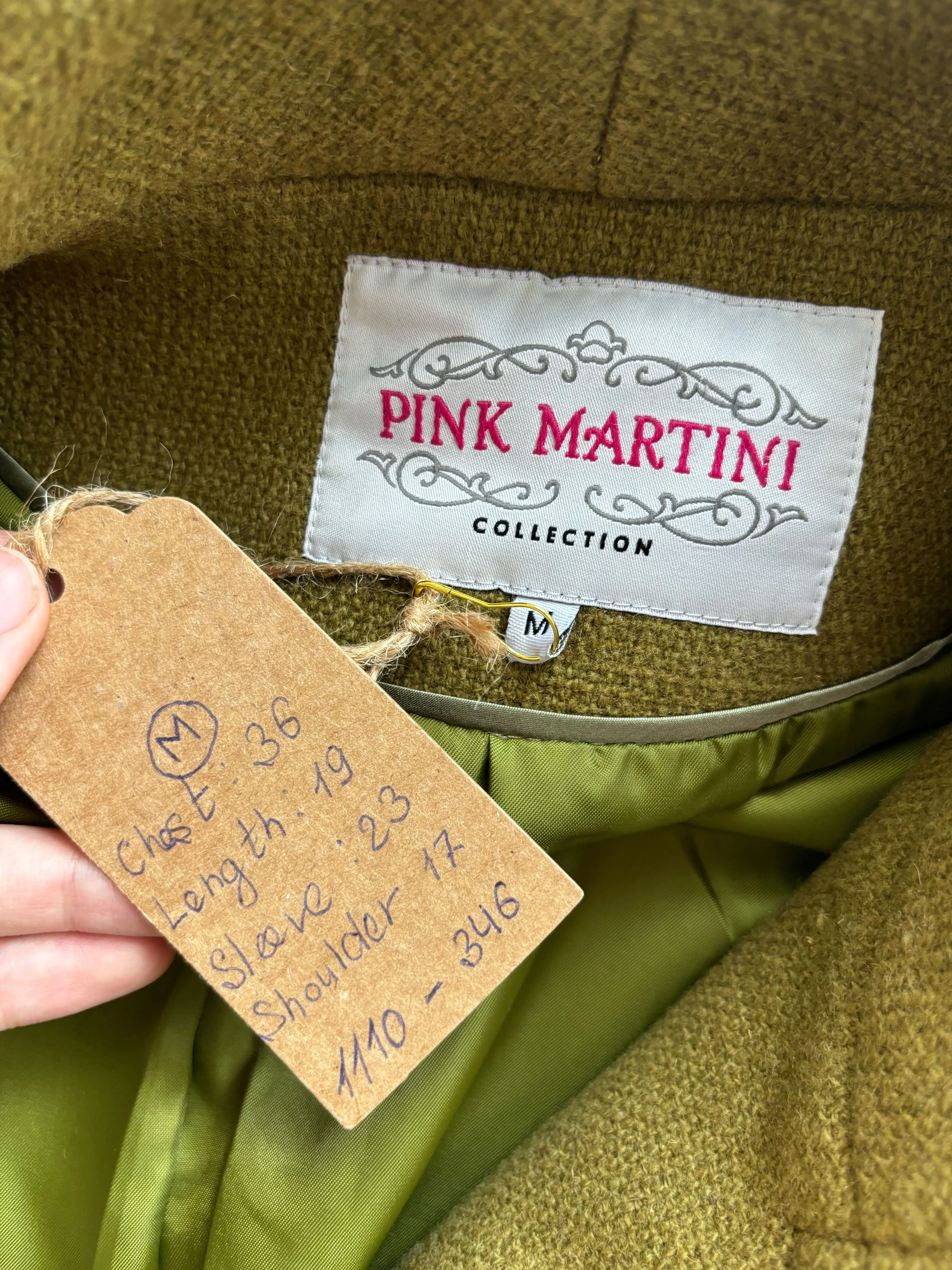 Modern Olive Green Jacket By Pink Martini