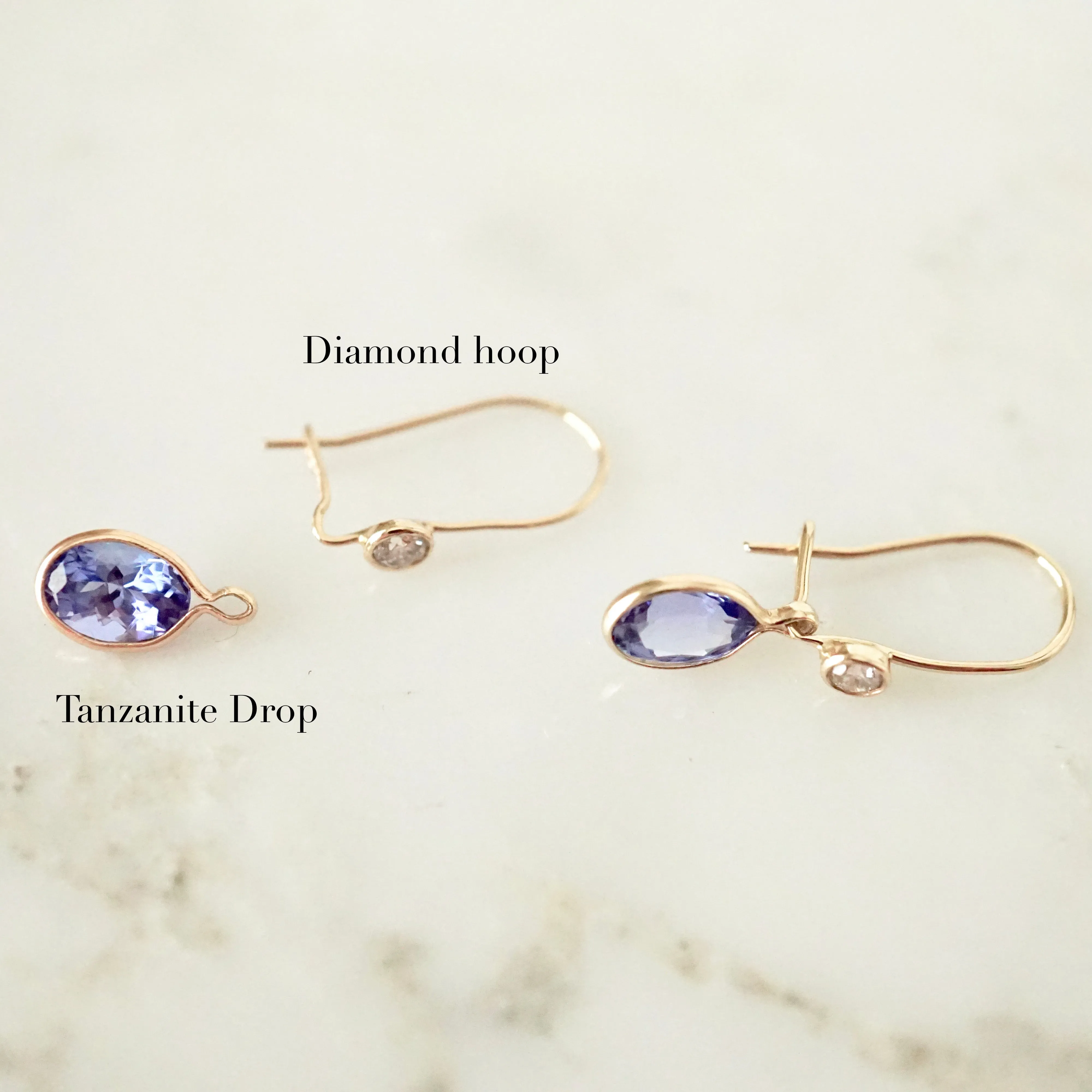 Oval Tanzanite Gold Earrings - December Birthstone Ring - Tanzanite Earrings for Women