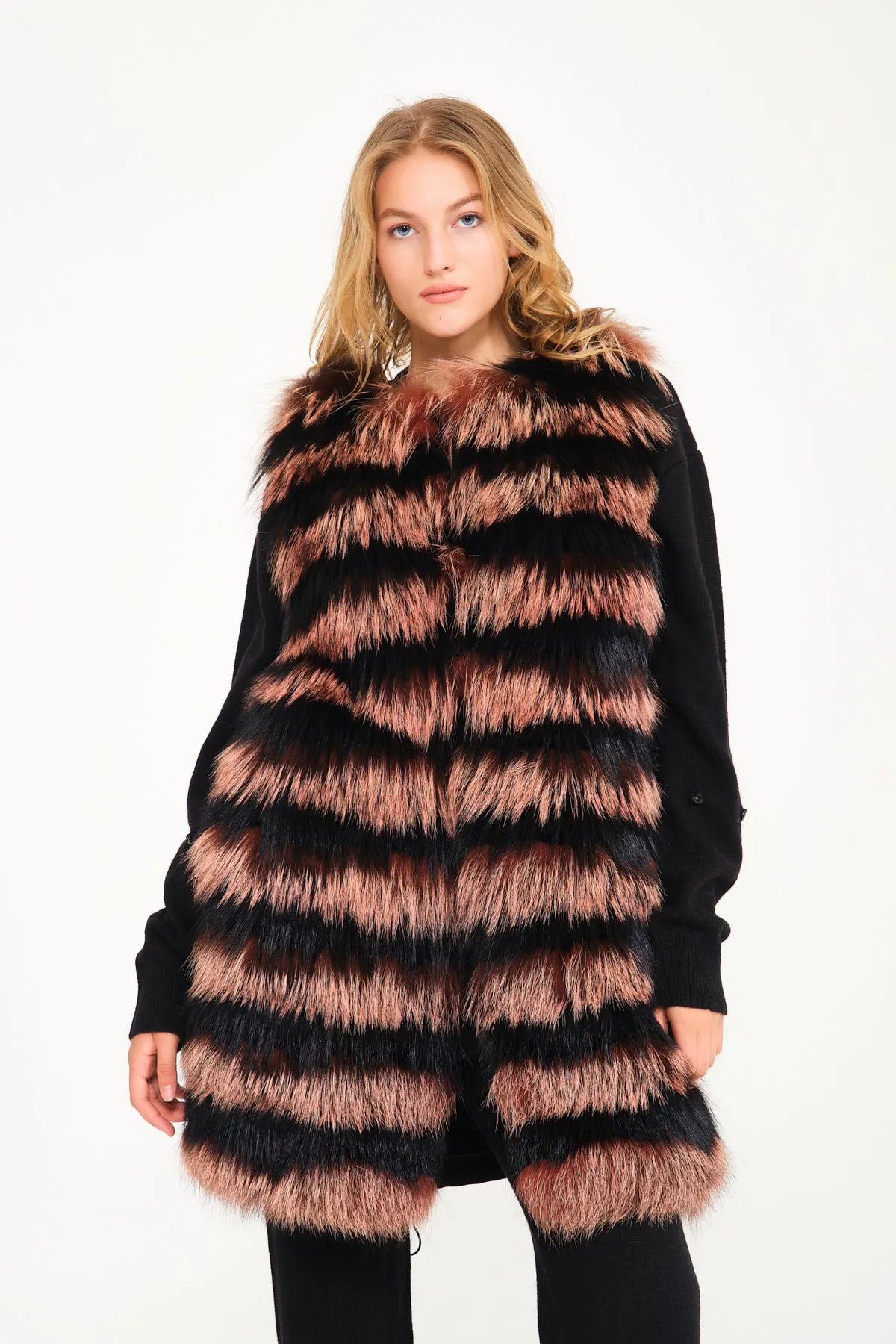 Pink Fox Fur Vest