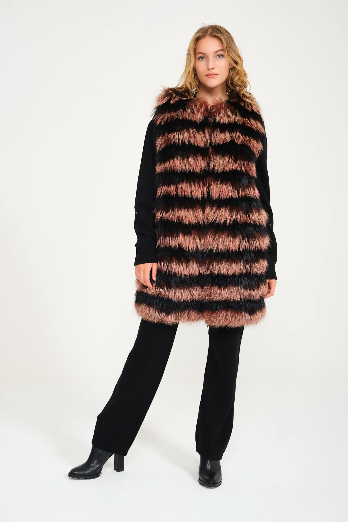 Pink Fox Fur Vest