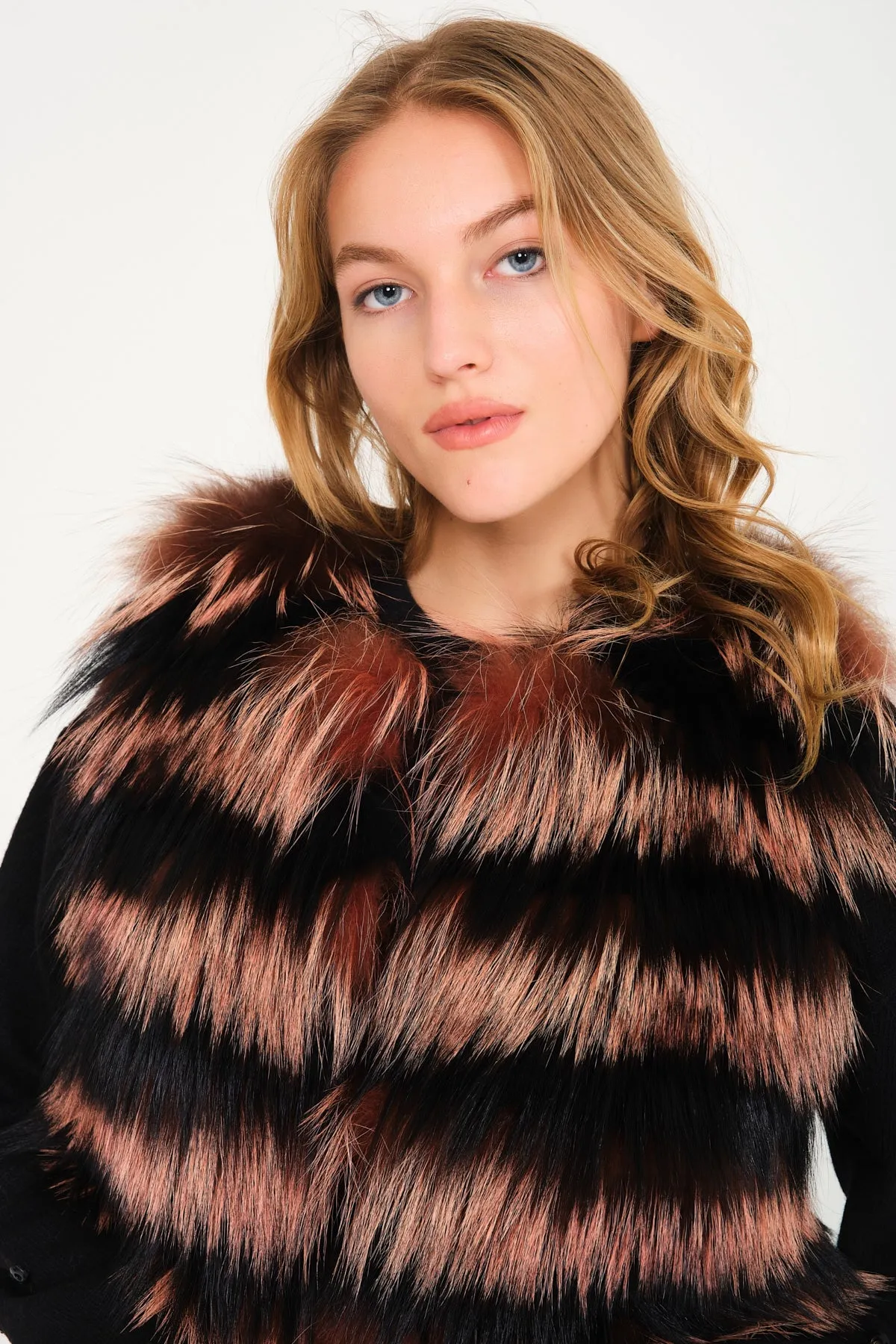 Pink Fox Fur Vest