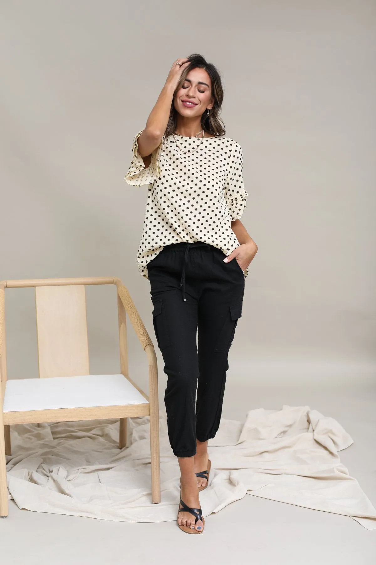 Polka Dot Ruffled Top