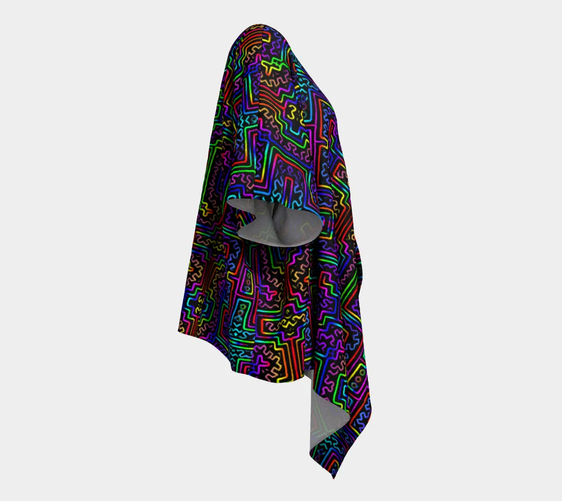 Prismatic Overlay Draped Kimono