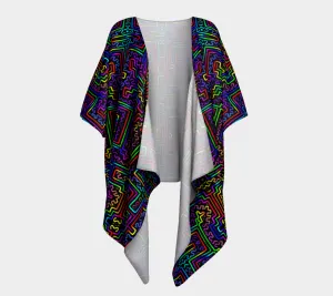 Prismatic Overlay Draped Kimono