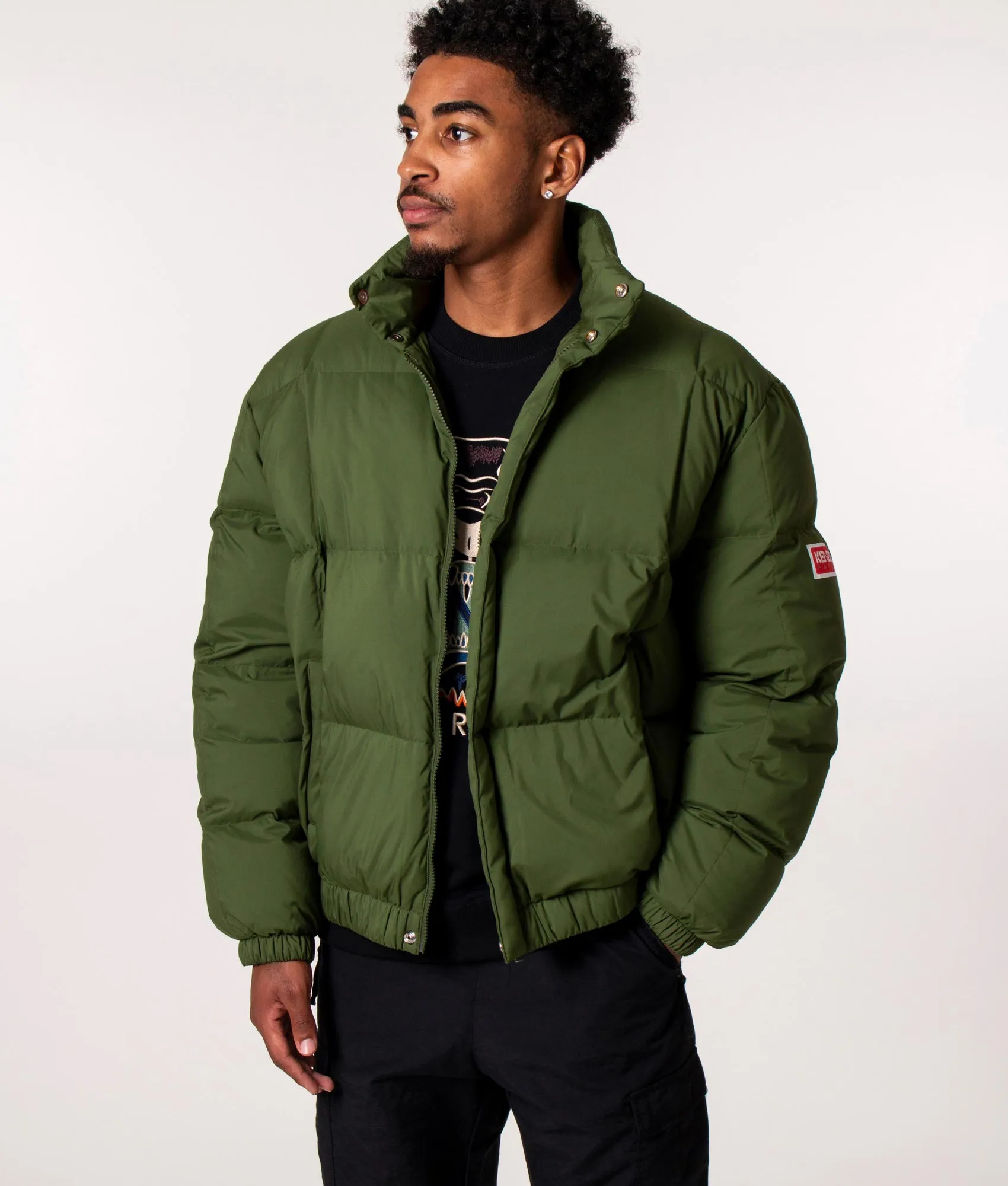 Relaxed Fit Solid Down Puffer Jacket