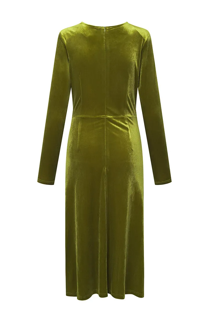 Saga velour dress - Dusty Green