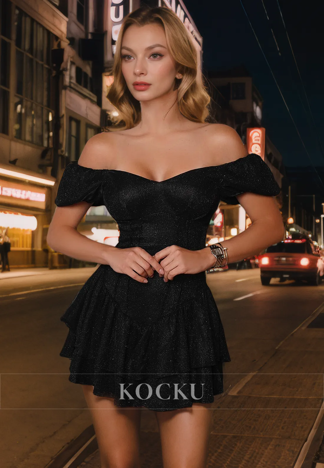 Sexy & Hot Off-Shoulder A-Line Satin Party Homecoming Dress