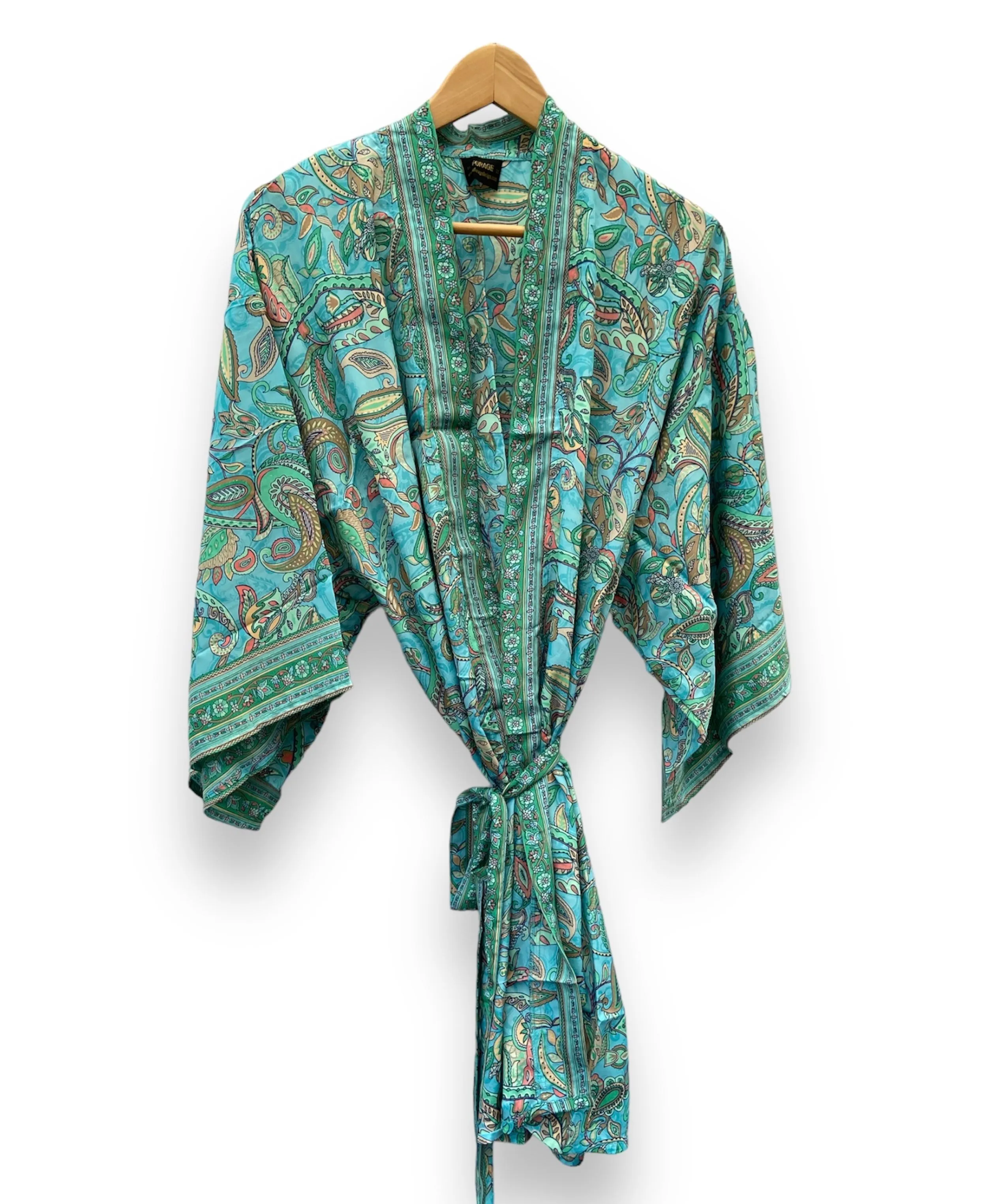 Short Floaty Kimono - Verdigris