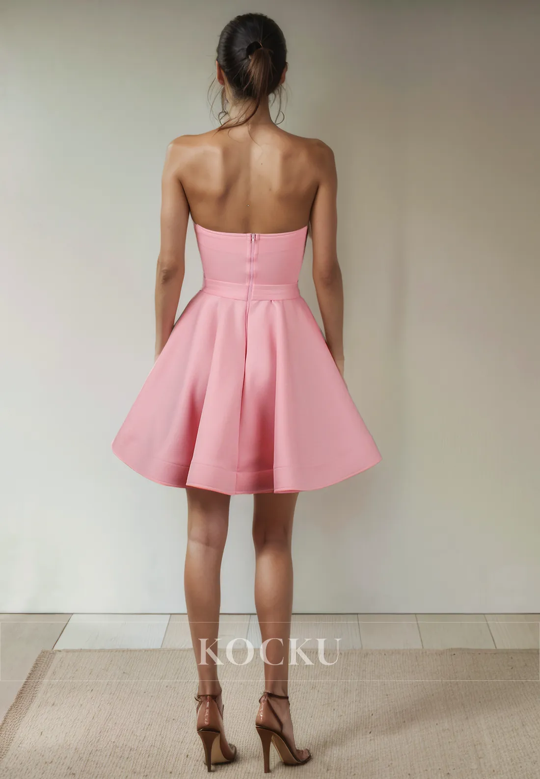 Simple & Casual Off-Shoulder Sleeveless A-Line Belt Party Homecoming Dress