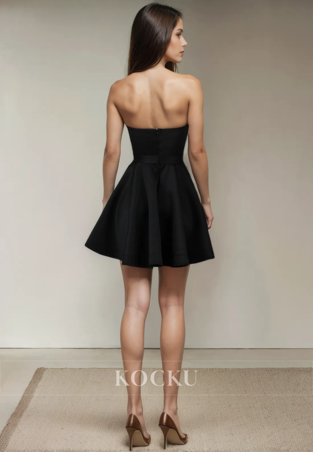 Simple & Casual Off-Shoulder Sleeveless A-Line Belt Party Homecoming Dress