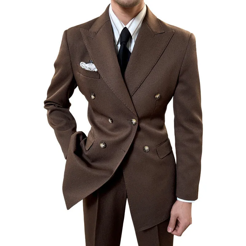 Spring Double Breasted Closure Collar Suit