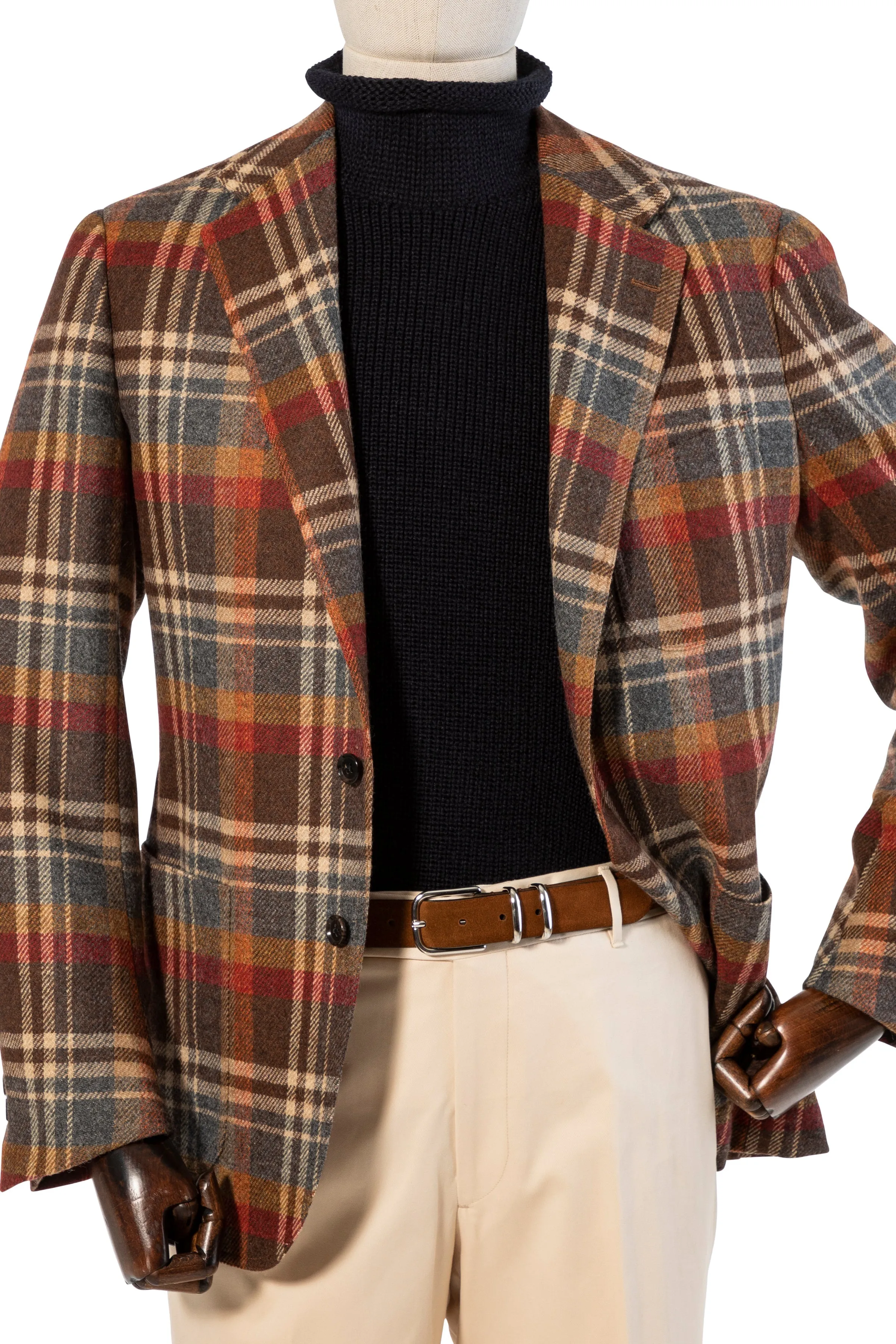 The Armoury Model 12 Red Brown Wool Check Sport Coat