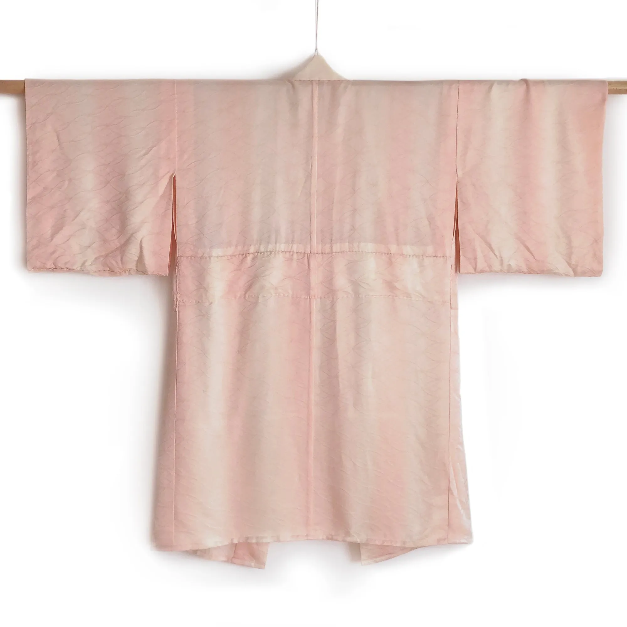 Vintage Kimono Embroidered Pink Silk and Facemask