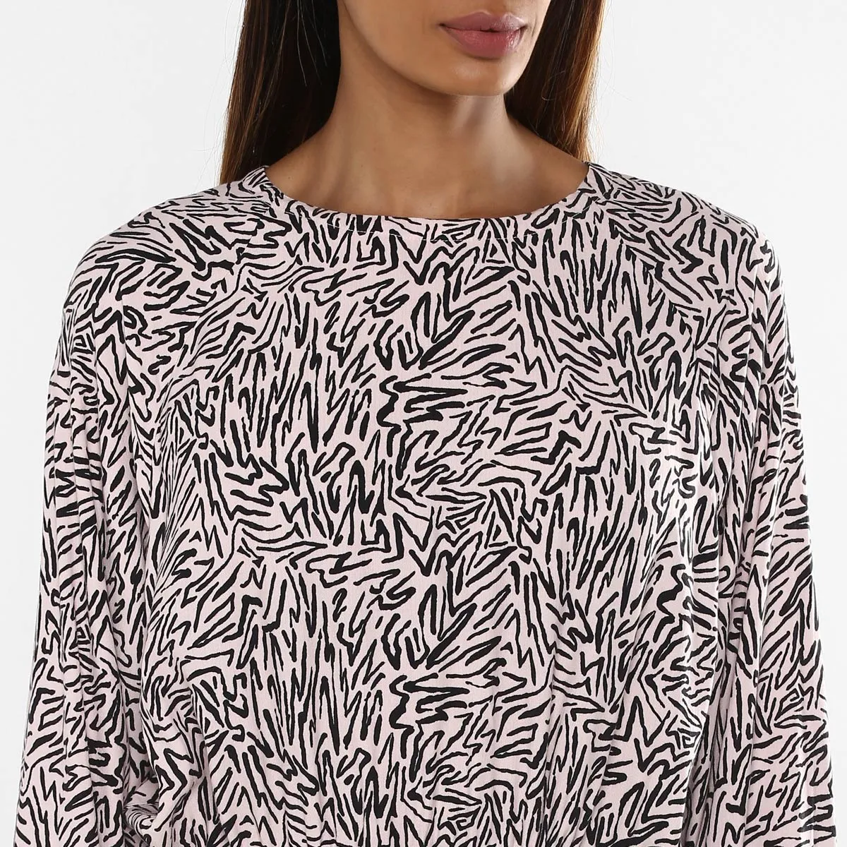 Women's Abstract Print Round Neck Dress