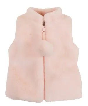 Zip Front Vest - Rose Puff